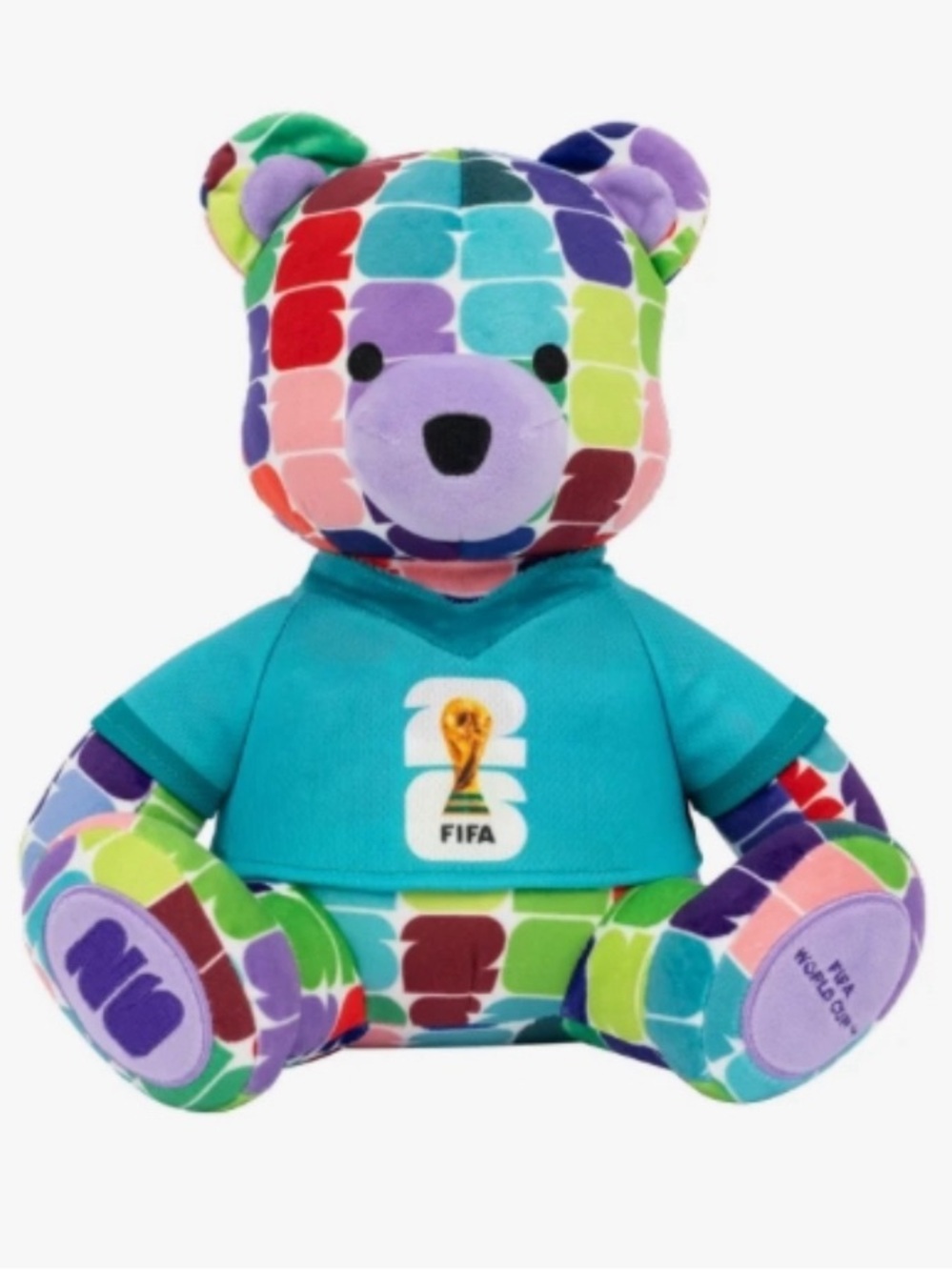 FIFA Multicolor Patchwork Plush Bear in Teal Jersey